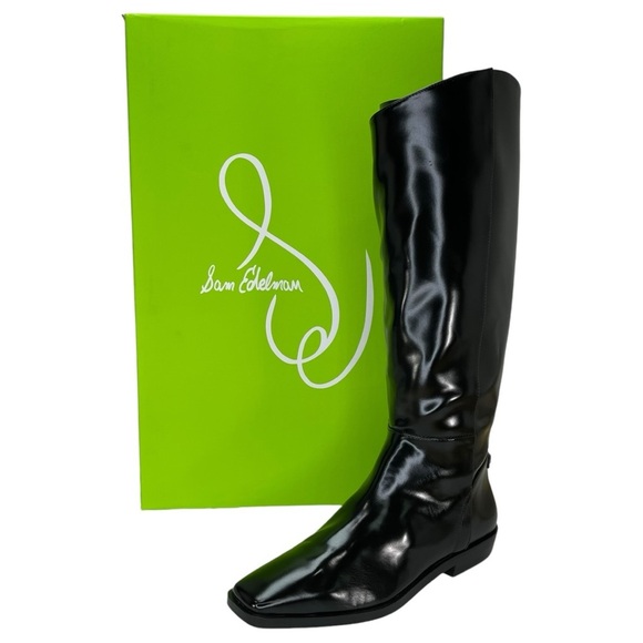 Sam Edelman Cesar Black Snip-Toe Knee High Womens Riding Boots Size 6.5M - Picture 2 of 15